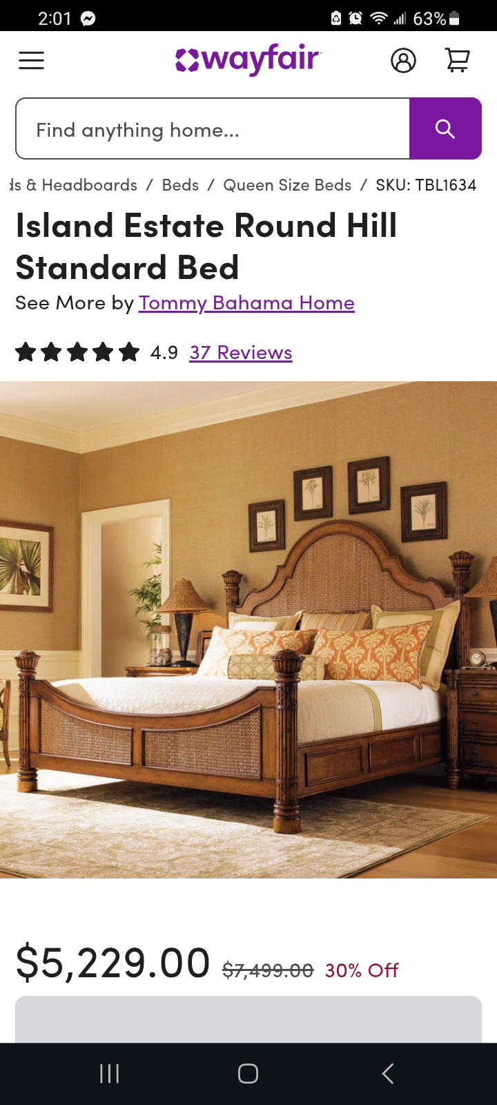 King Size Premium Rattan "Pineapple" Bed
