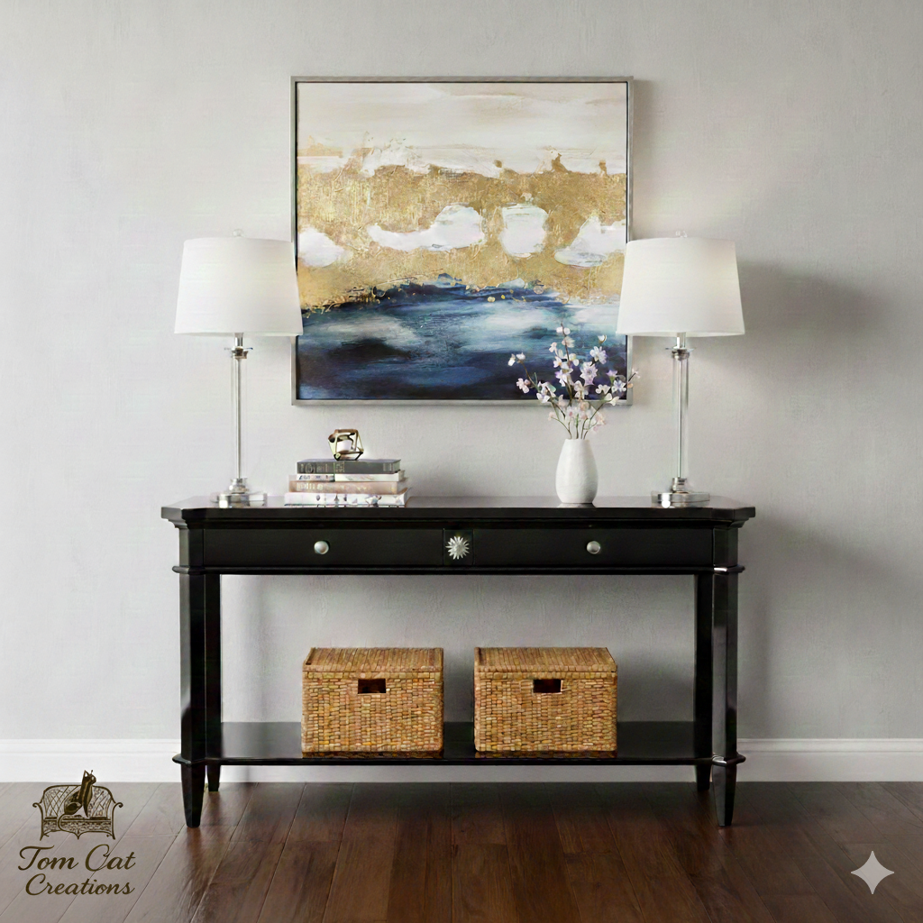 Black Lacquered Console Table