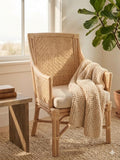 Coastal/Boho High-Back Rattan Armchair - NEW!