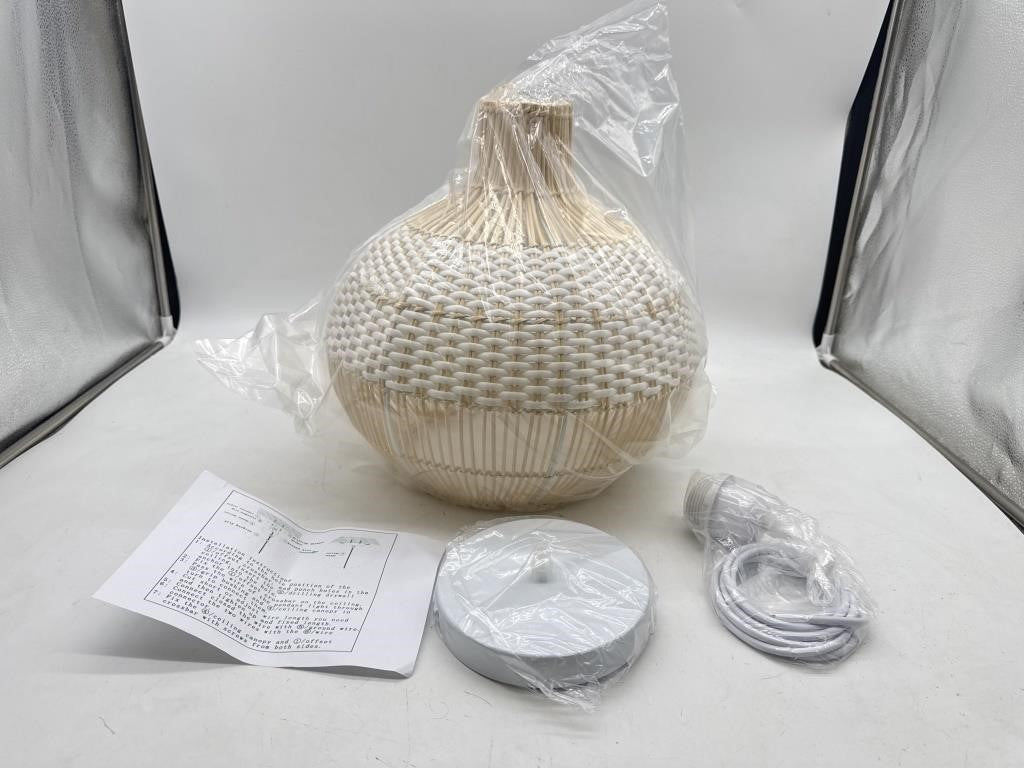 Round Rattan Pendant Light