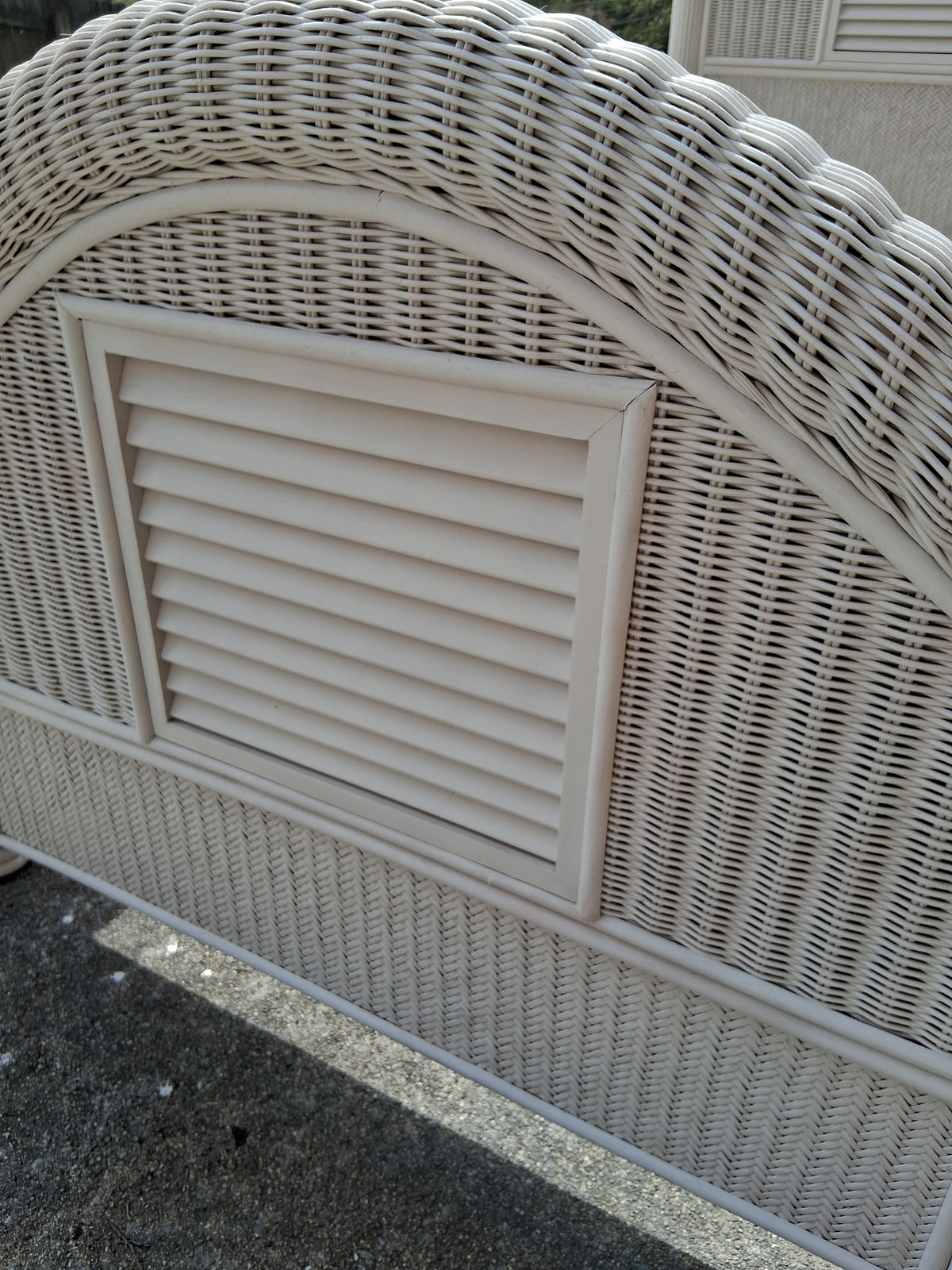 NEW Queen Size Rattan/Wicker Bed Frame + Refurbished Nightstand Set