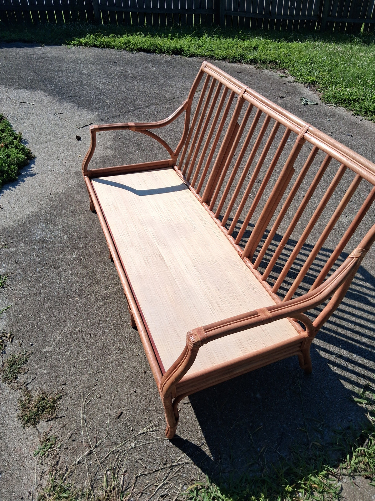 Double Rail Premium Rattan Sofa