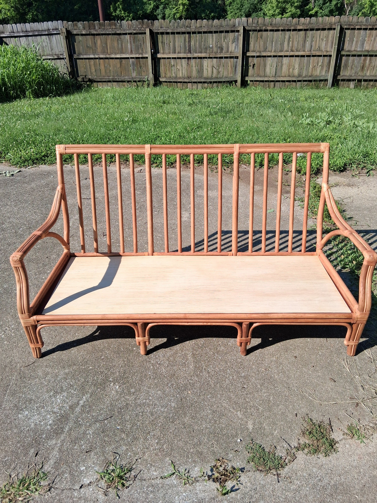 Double Rail Premium Rattan Sofa