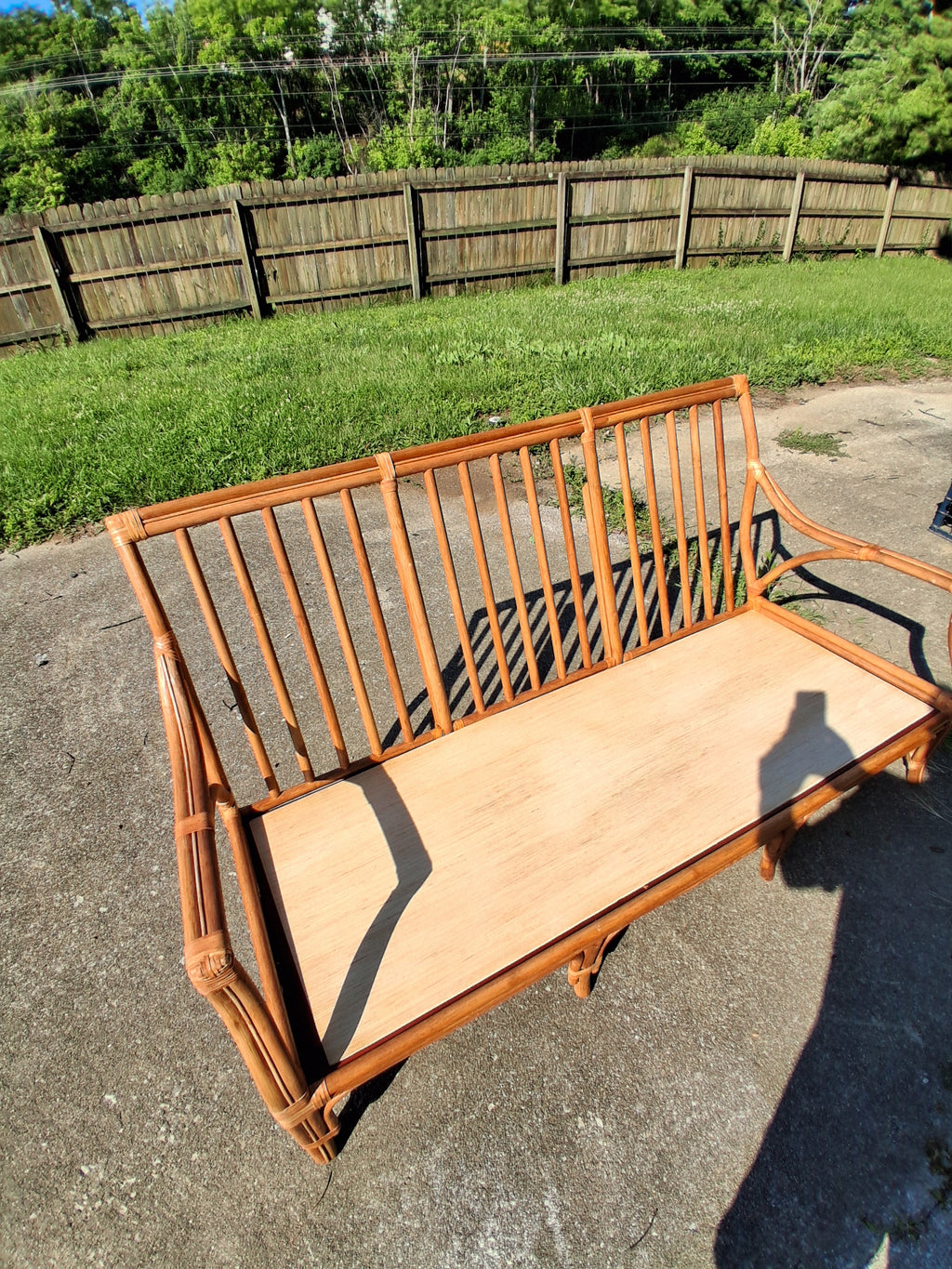 Double Rail Premium Rattan Sofa