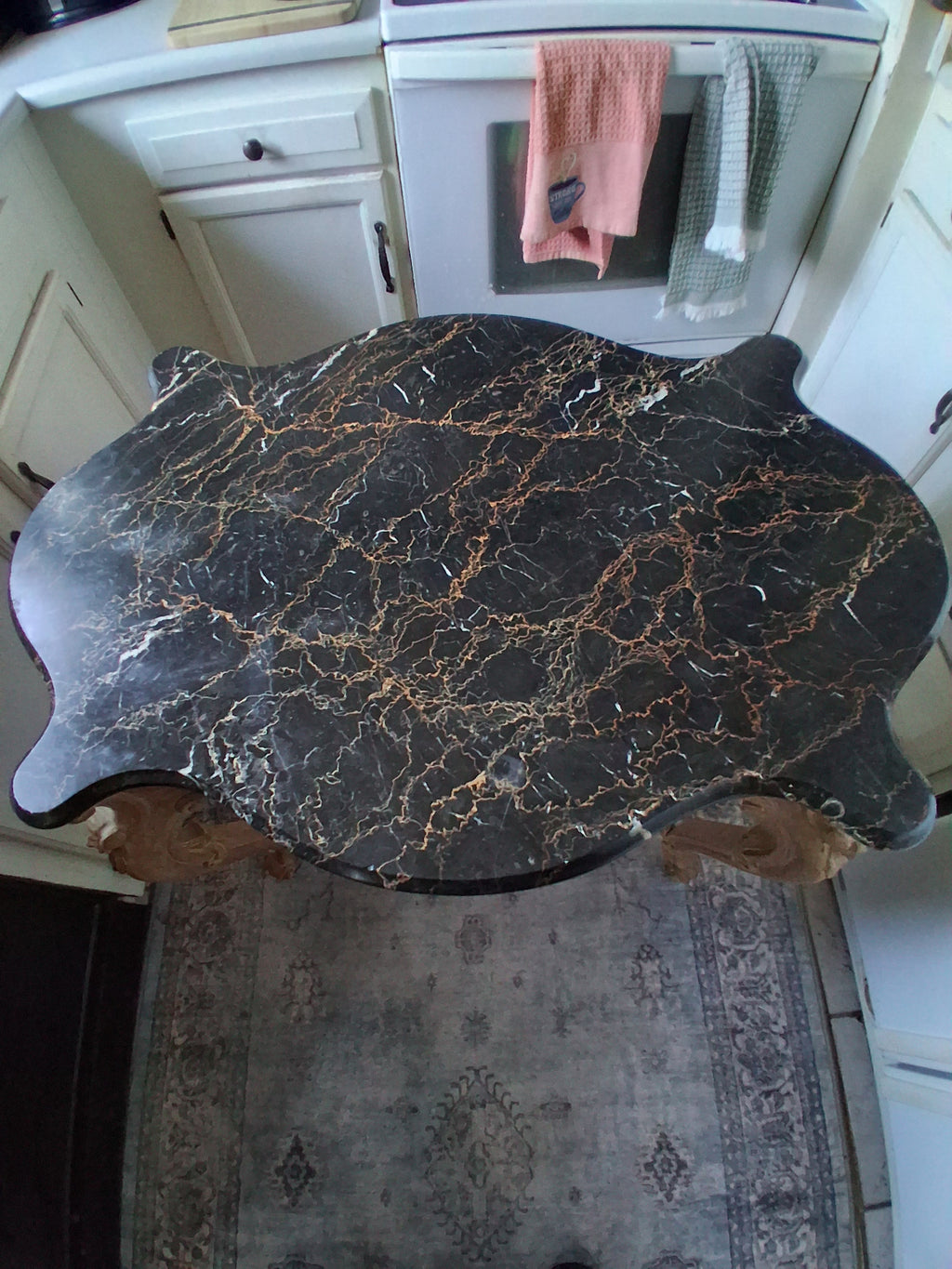 Vintage French-Style Marble Top Vanity