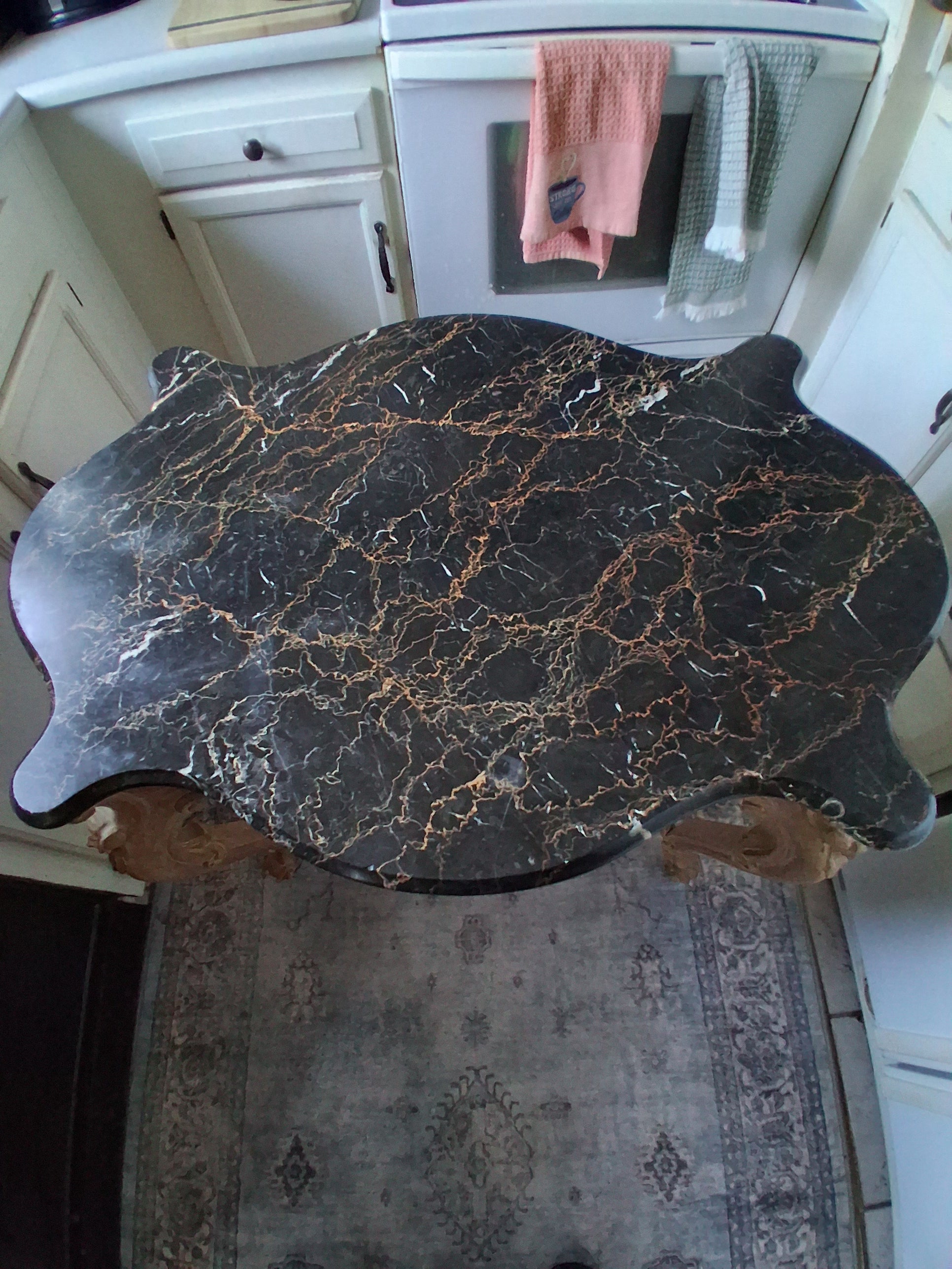 Vintage French-Style Marble Top Vanity