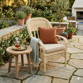 White Highback Rattan Armchair