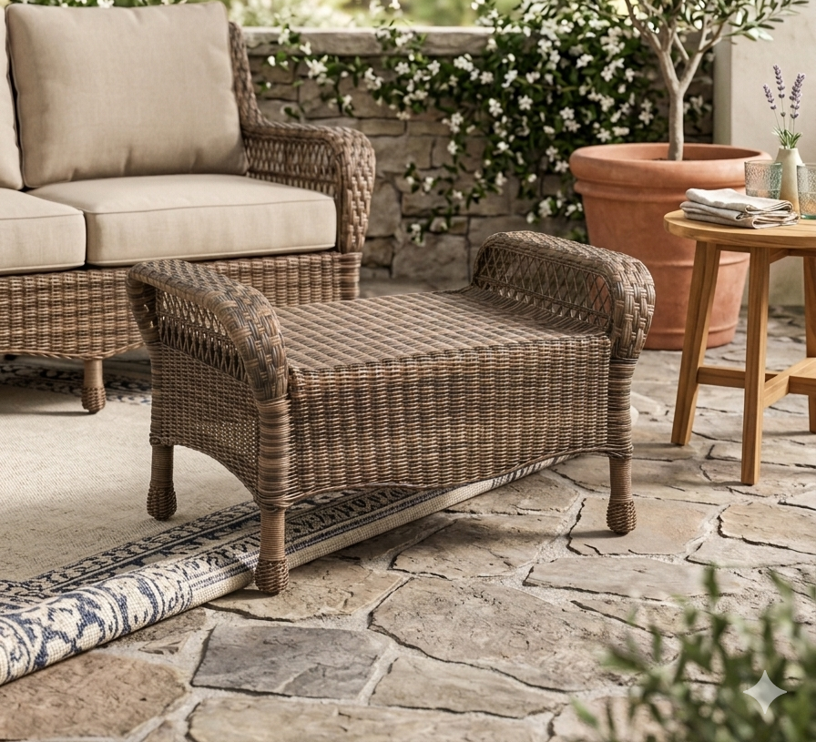 Wicker Indoor/Outdoor Ottoman