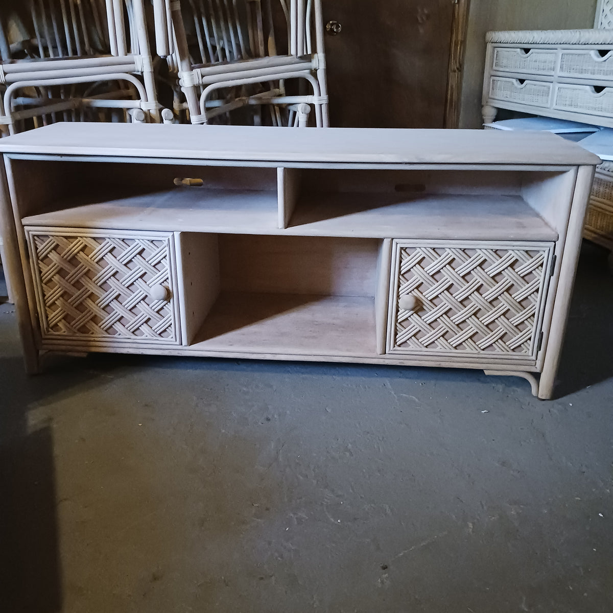 Premium 60" Rattan/Wicker Media Console
