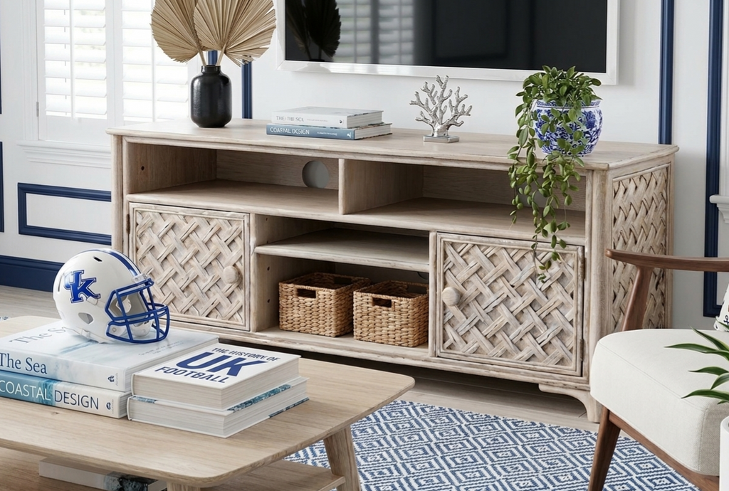 Premium 60" Rattan/Wicker Media Console