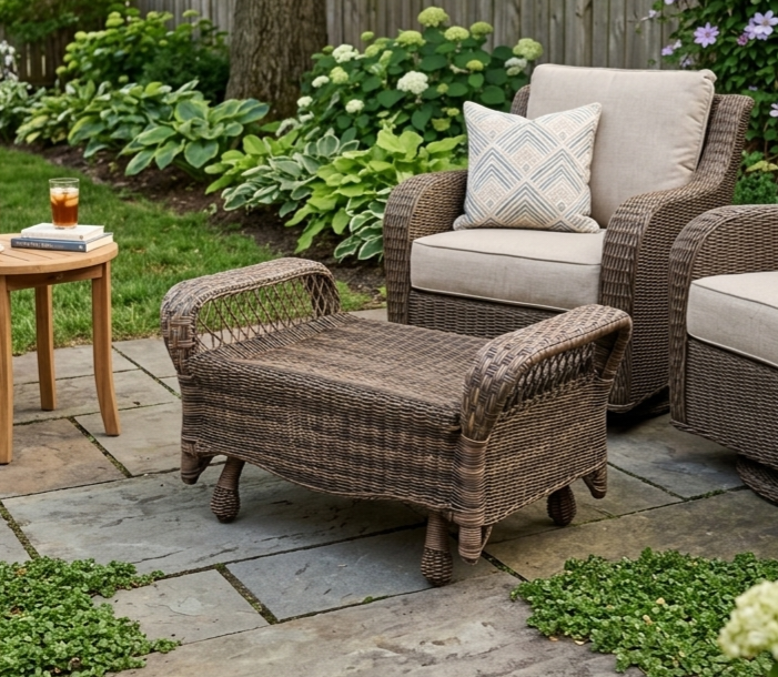 Gliding Indoor/Outdoor "Saddle" Ottoman
