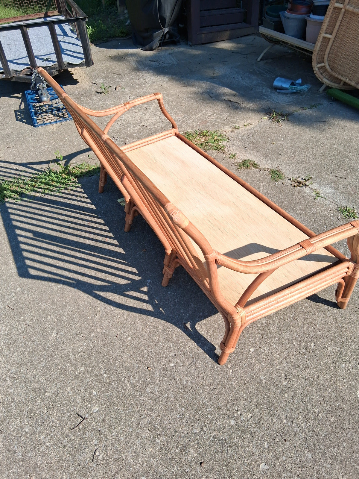 Double Rail Premium Rattan Sofa